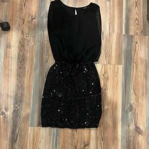 Papaya Dress with body con sequined skirt